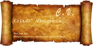 Czitó Vincencia névjegykártya